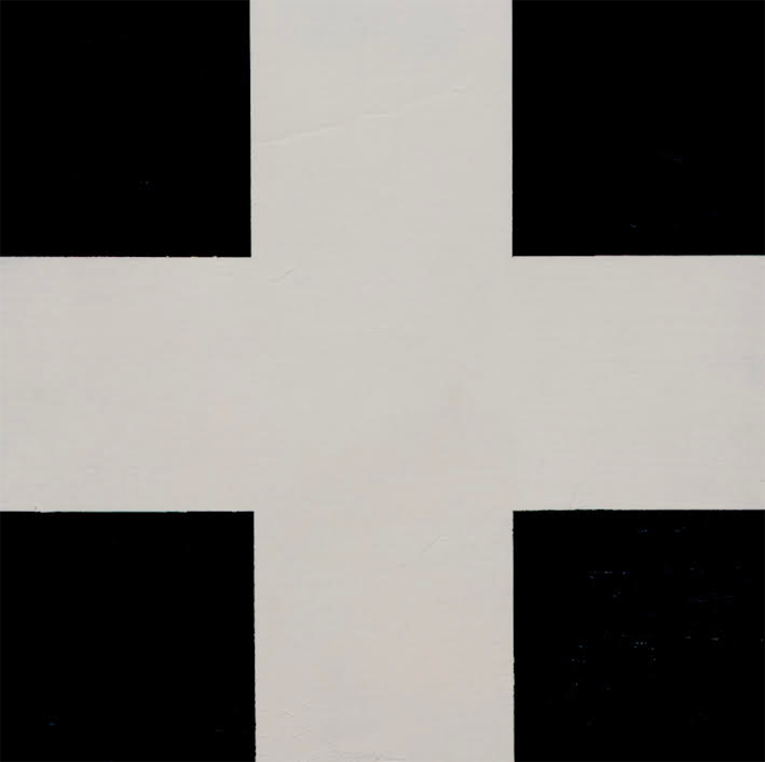 <p>John Nixon, Black and white cross, 1987. Courtesy the Estate of John Nixon & Anna Schwartz Gallery.</p>