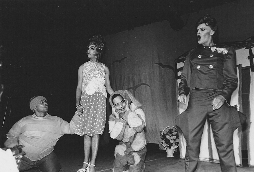 <p>First appearance of Pauline Pantsdown at Melting Pot, 1997. Photo by William Yang.</p>