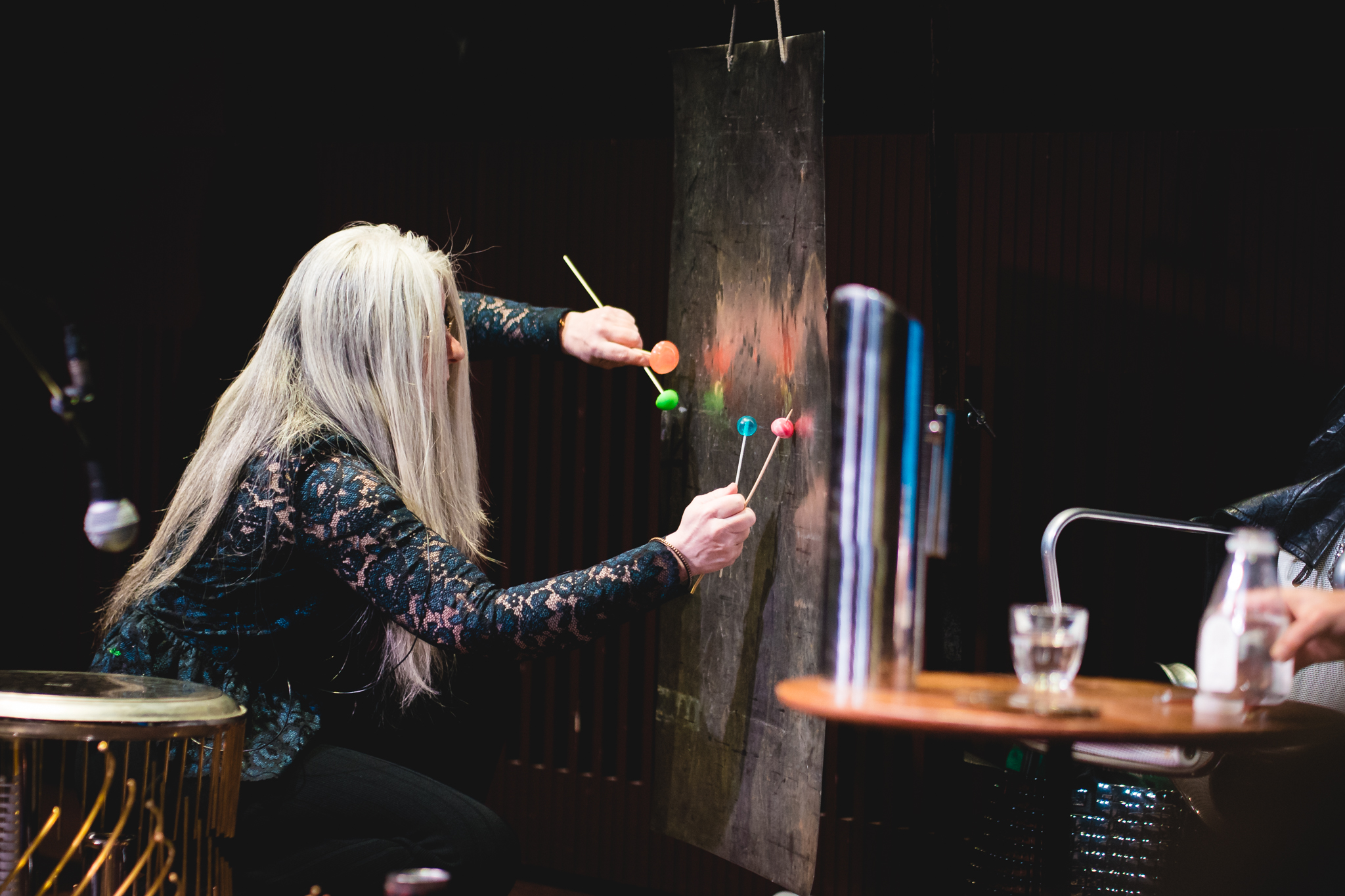 <p>Evelyn Glennie playing a thundersheet, Photo © Tate, photography Sophie Shaw</p>