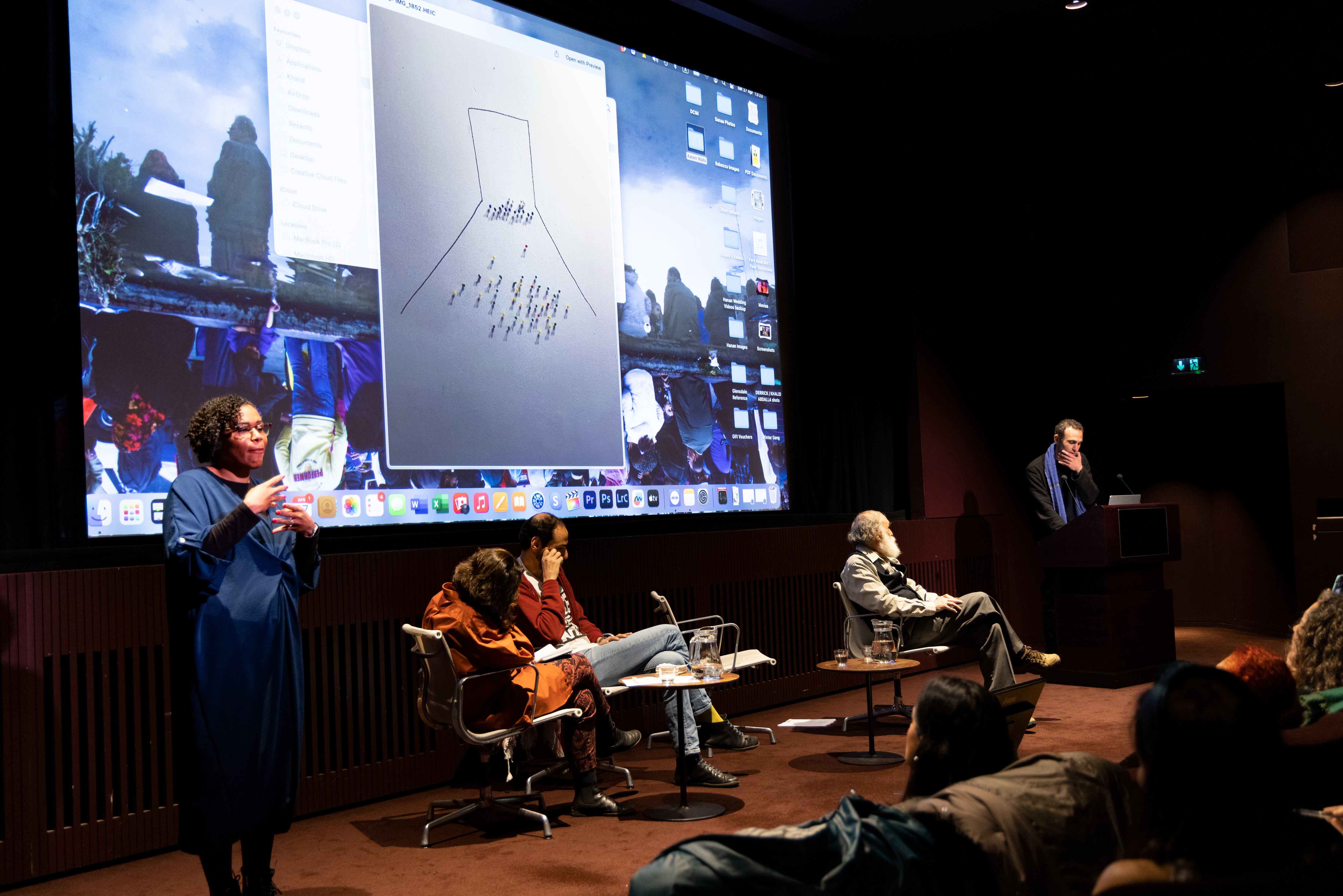 <p>Margarida Mendes, Mazen Kerbaj, Khalid Abdalla and Hillel Schwartz, Photo © Tate, photography Christa Holka</p>