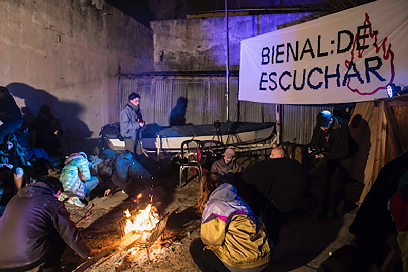<p>Social performance as part of The Listening Biennial, Investigaciones del Futuro, Buenos Aires. Photo: Florencia Curci.</p>