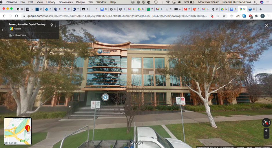 <p>A screenshot of a Google Maps satellite view of the Minerals Council of Australia headquarters in Canberra, A.C.T on Ngunnawal, Ngambri and Walgalu country.</p>